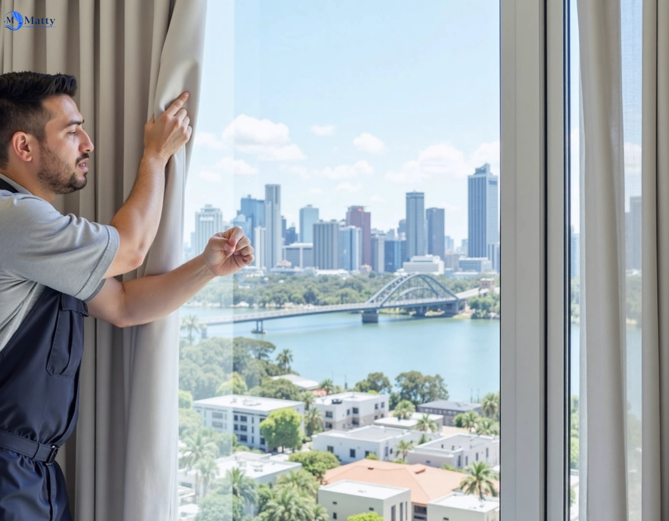 Professional curtain steam cleaning service rosebery-nsw QLD by Matty Curtain Cleaning