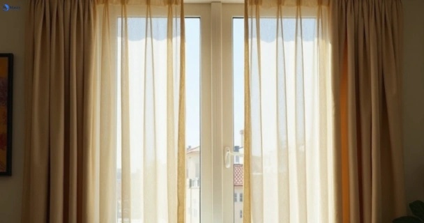 Dusty and dull curtains in rosebery-nsw before steam cleaning